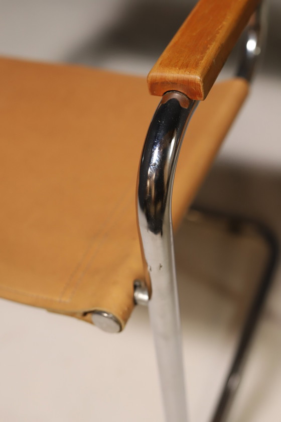 Image 1 of Paire de fauteuils en acier tubulaire en porte-à-faux de Marcel Breuer, années 1970