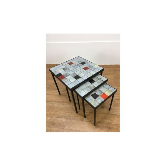Image 1 of Ensemble de 3 tables gigognes en céramique de Mado Jolain, 1960