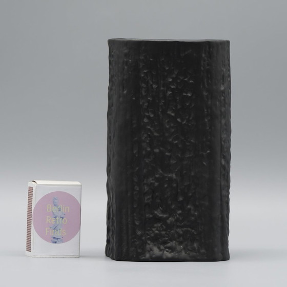 Image 1 of Martin Freyer Rosenthal Studio Linie Op-Art Relief Bisque Porcelaine Vase Duo B&W