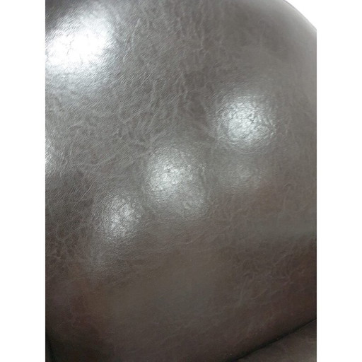 Paire de fauteuils "Club" vintage en cuir noir, Europe 1970