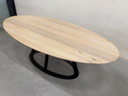 Harvink Fier Table de Salle à Manger Ovale Chêne Blanc Bois 205x110