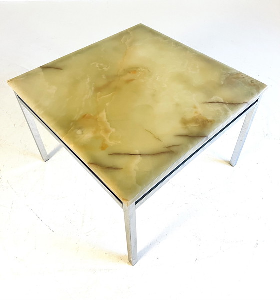 Image 1 of Table d'appoint en chrome et onyx '70