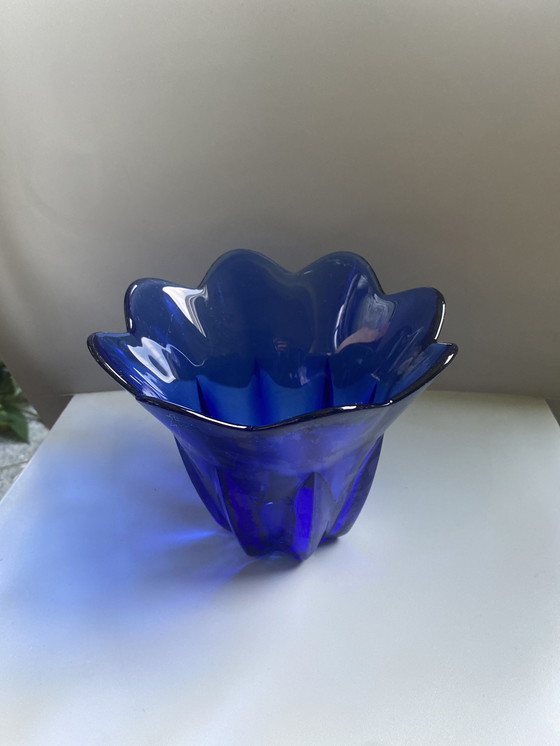 Image 1 of Coupe , Bol Ou Vase Bleu Cobalt 