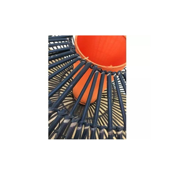 Image 1 of Lampadaire champignon vintage en rotin, 1960-1970