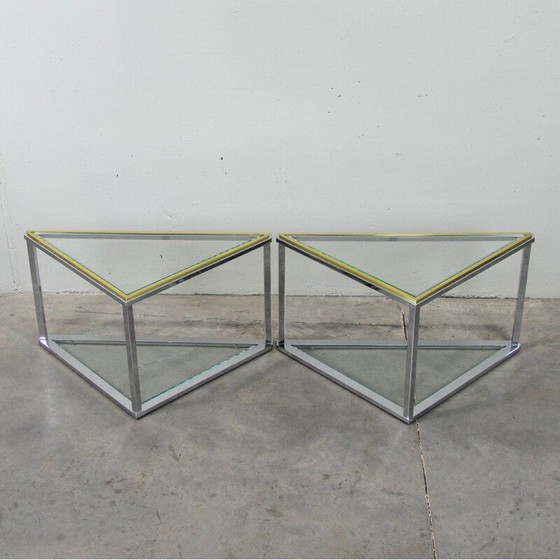 Image 1 of Paire de tables basses en verre, 1970