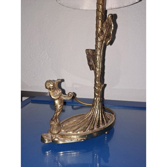 Image 1 of Lampe Vintage Art Déco en laiton avec chérubin, 1940s