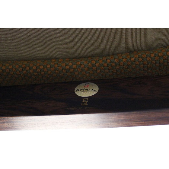 Image 1 of Paire de fauteuils Moduline vintage en tissu vert foncé et bois de rose par Ole Gjerlov Knudsen et Torben Lind