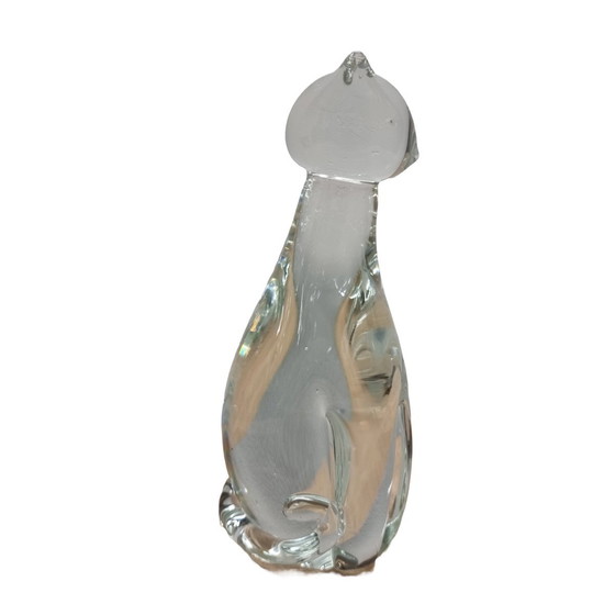 Image 1 of Chat en verre soufflé à la bouche Pfeiffer Crystal, années 1990