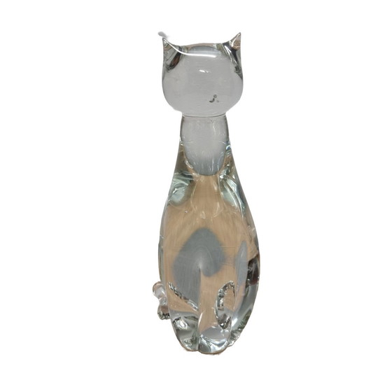 Image 1 of Chat en verre soufflé à la bouche Pfeiffer Crystal, années 1990