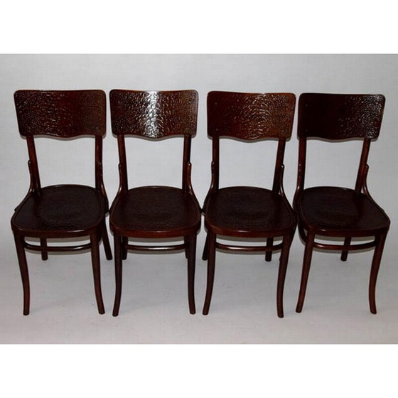Image 1 of Ensemble de 4 chaises de salle à manger vintage par Jozef Mintzis, Pologne, années 1920