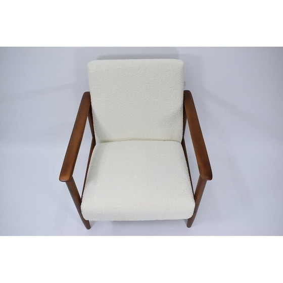 Image 1 of Fauteuil vintage en boucle blanche par E. Homma