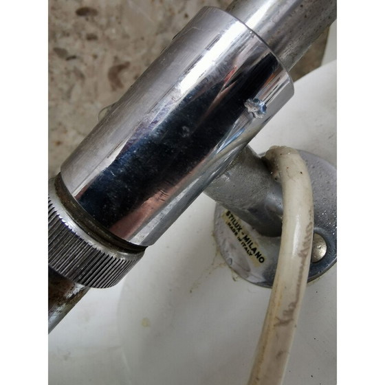 Image 1 of Lampe suspendue vintage en acier et métal par Stilux, Italie