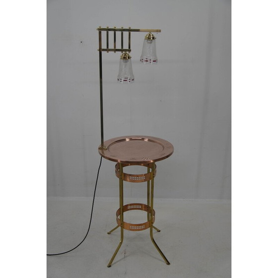 Image 1 of Table de fumeur vintage avec lampe, années 1900