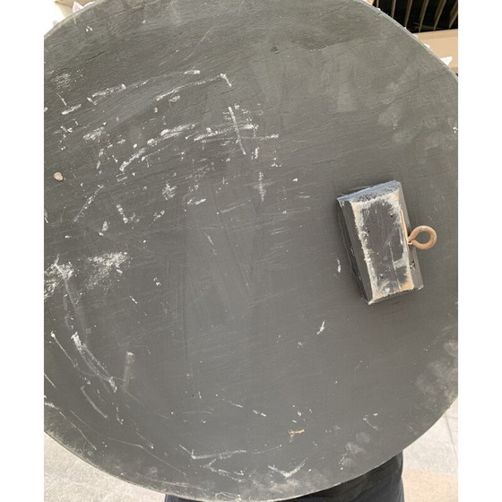 Image 1 of Miroir circulaire vintage en améthyste et cristal de roche