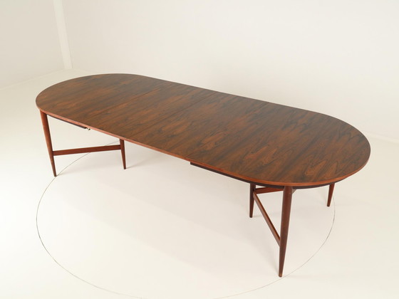 Image 1 of Table de salle à manger ovale extensible par Oswald Vermaercke pour V Form, Belgique, années 1960