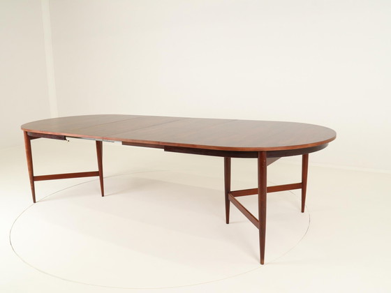 Image 1 of Table de salle à manger ovale extensible par Oswald Vermaercke pour V Form, Belgique, années 1960