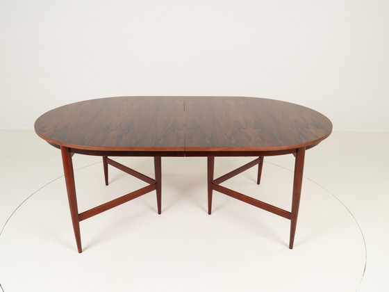 Image 1 of Table de salle à manger ovale extensible par Oswald Vermaercke pour V Form, Belgique, années 1960