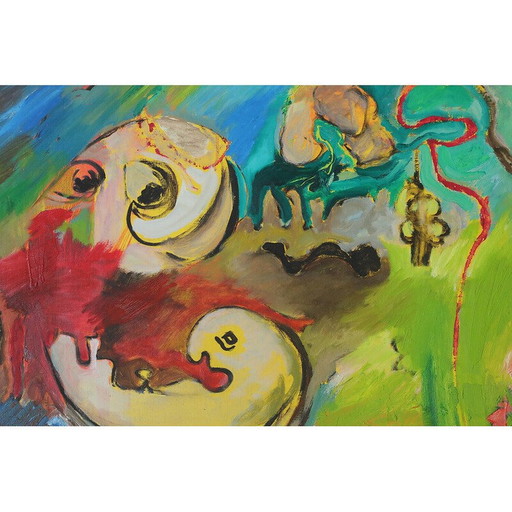 Peinture vintage de Lennart Lilja, Suède 1950