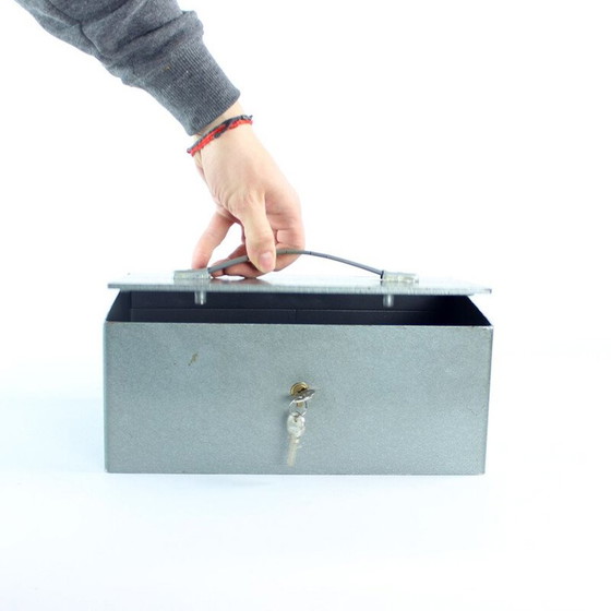 Image 1 of Coffre-fort vintage en acier et plastique, Tchécoslovaquie 1980