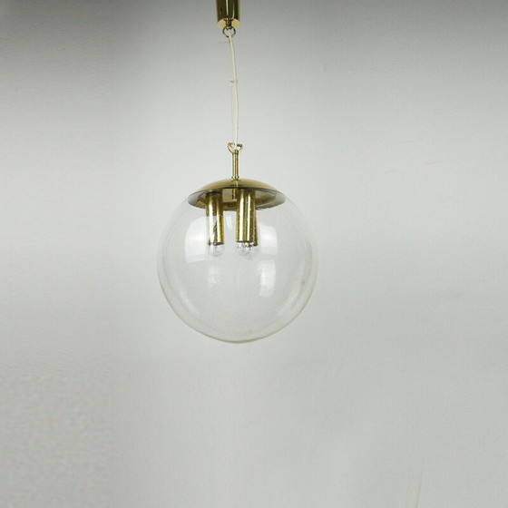 Image 1 of Lampe suspendue en verre vintage, 1950