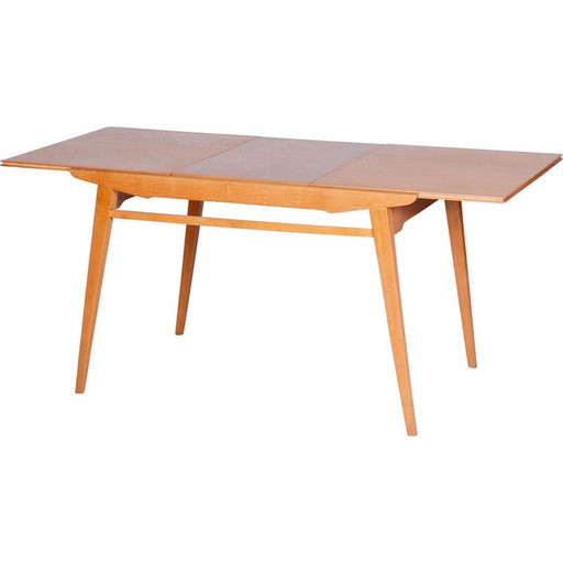 Table extensible vintage en chêne, Tchécoslovaquie 1950
