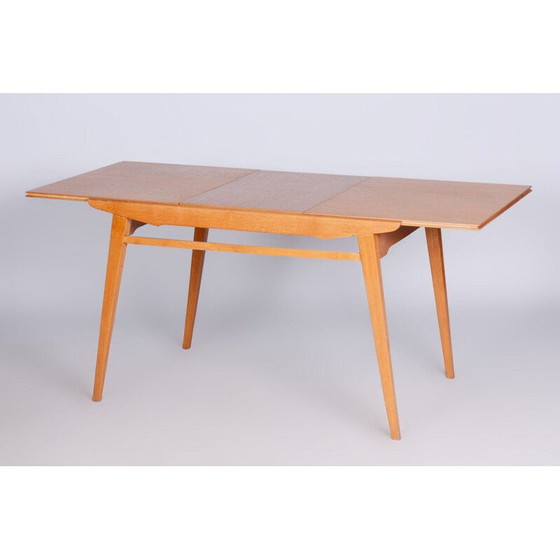 Image 1 of Table extensible vintage en chêne, Tchécoslovaquie 1950