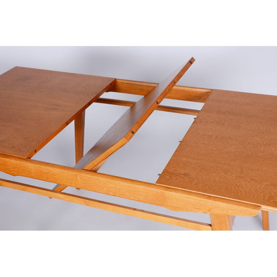 Image 1 of Table extensible vintage en chêne, Tchécoslovaquie 1950