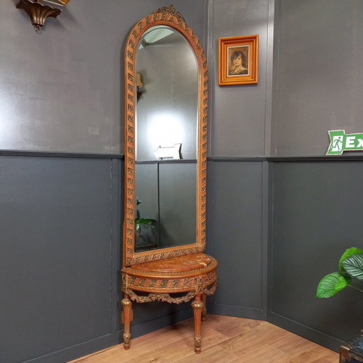 Table console vintage avec miroir