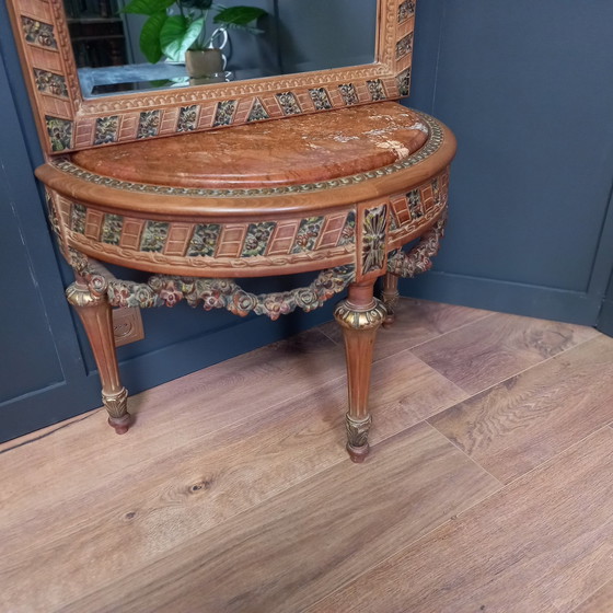 Image 1 of Table console vintage avec miroir