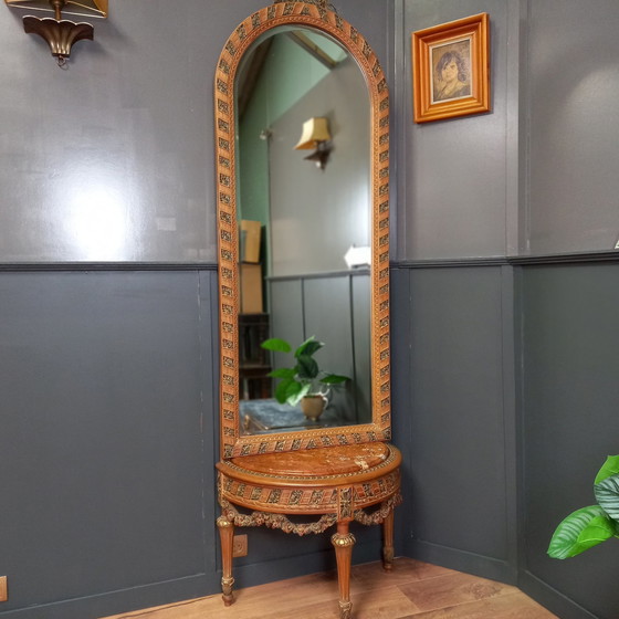 Image 1 of Table console vintage avec miroir