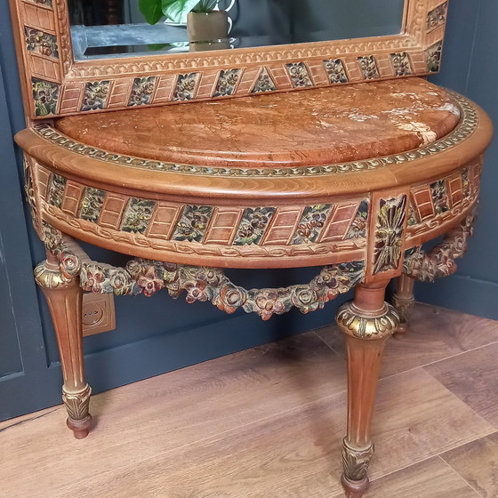 Image 1 of Table console vintage avec miroir