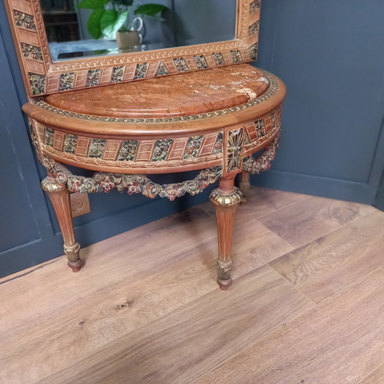 Image 1 of Table console vintage avec miroir