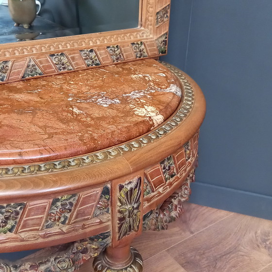 Image 1 of Table console vintage avec miroir