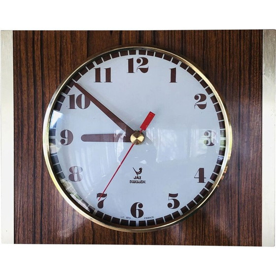 Image 1 of Horloge vintage en laiton et formica par JAZ 1970