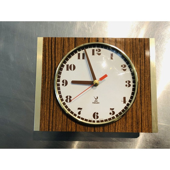 Image 1 of Horloge vintage en laiton et formica par JAZ 1970