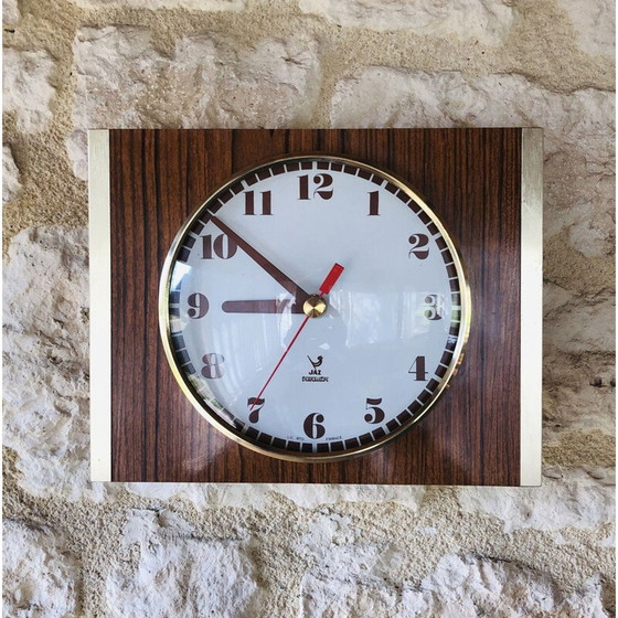 Image 1 of Horloge vintage en laiton et formica par JAZ 1970