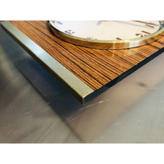 Image 1 of Horloge vintage en laiton et formica par JAZ 1970