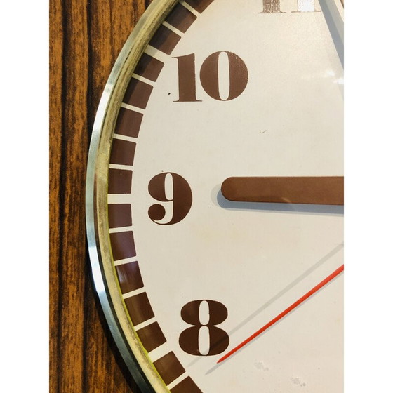 Image 1 of Horloge vintage en laiton et formica par JAZ 1970