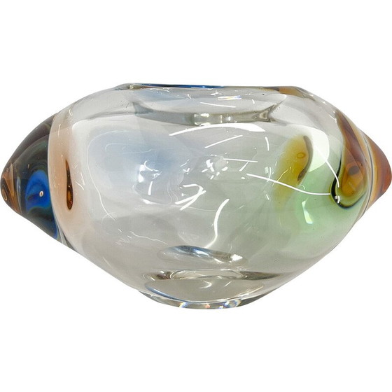 Image 1 of Bol en verre d'art vintage par Frantisek Zemek pour Mstisov Glassworks, Tchécoslovaquie, années 1950