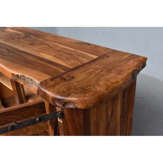Image 1 of Buffet vintage brutaliste en bois d'olivier, 1960-1970