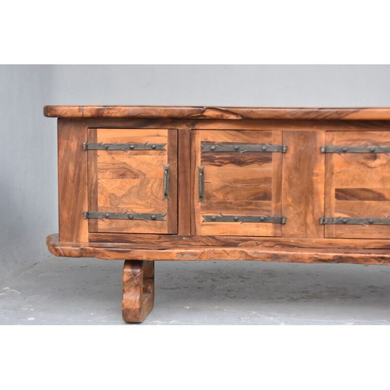 Image 1 of Buffet vintage brutaliste en bois d'olivier, 1960-1970