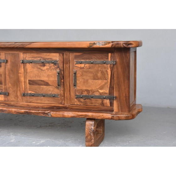 Image 1 of Buffet vintage brutaliste en bois d'olivier, 1960-1970