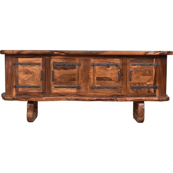 Image 1 of Buffet vintage brutaliste en bois d'olivier, 1960-1970