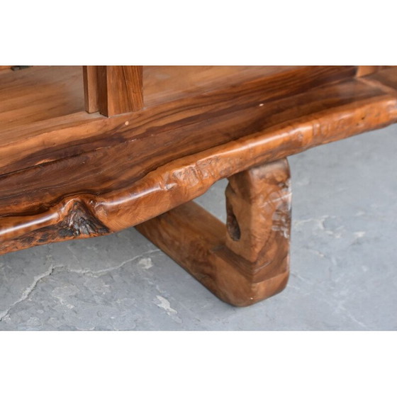 Image 1 of Buffet vintage brutaliste en bois d'olivier, 1960-1970