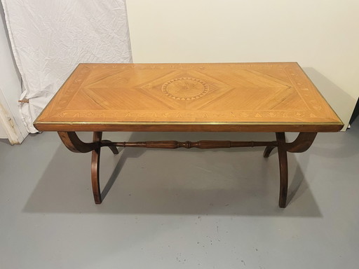 Table Basse En Marqueterie Française Néoclassique Circa 1920