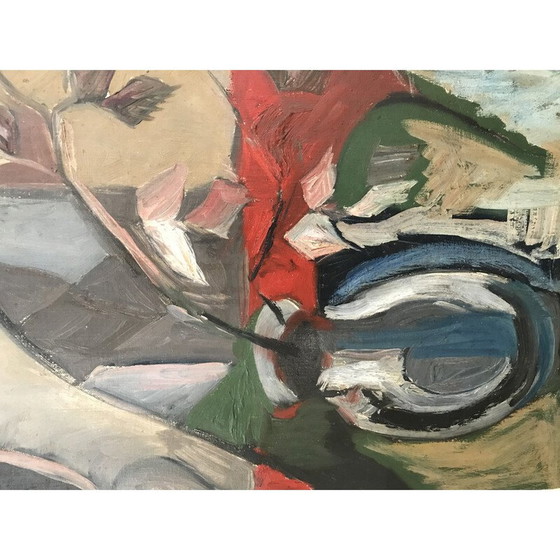 Image 1 of Huile sur toile vintage Bouquet de fleurs