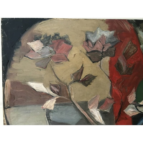 Image 1 of Huile sur toile vintage Bouquet de fleurs