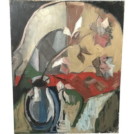 Image 1 of Huile sur toile vintage Bouquet de fleurs