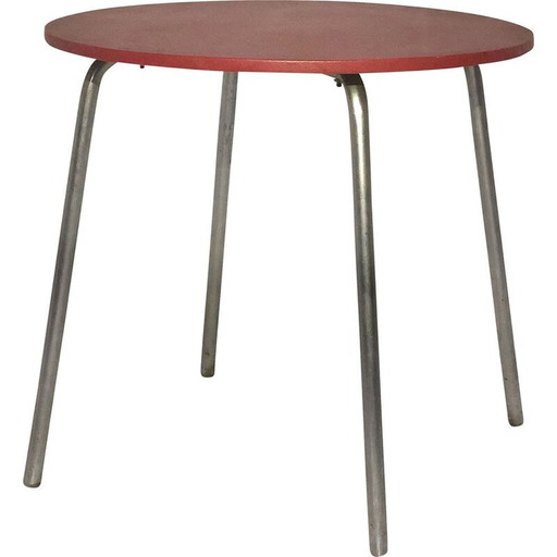 Table vintage en skaï et aluminium, 1960-1970