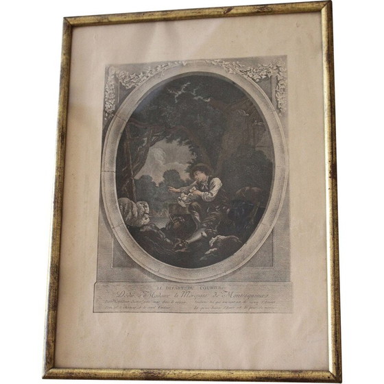 Image 1 of Paire de tableaux anciens dédiés à la Marquise Madame de Montesquiou